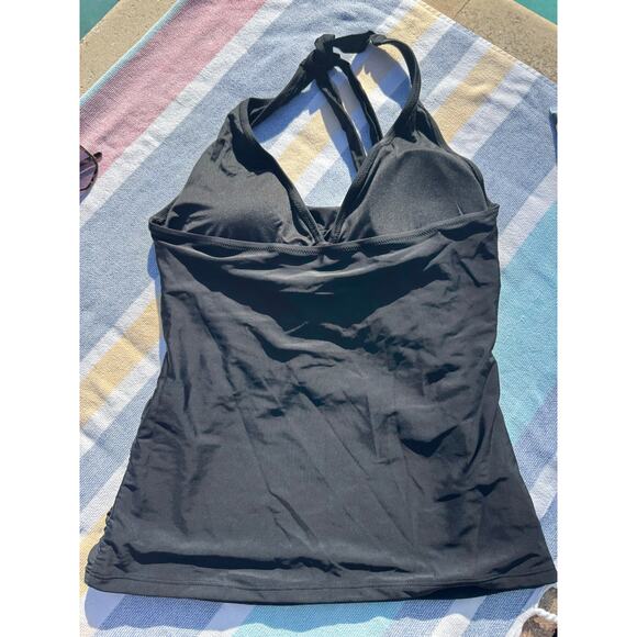 NWOT, Floral High Waist Bikini Bottoms + Black Halter Tankini Top - Size XL - Picture 9 of 11